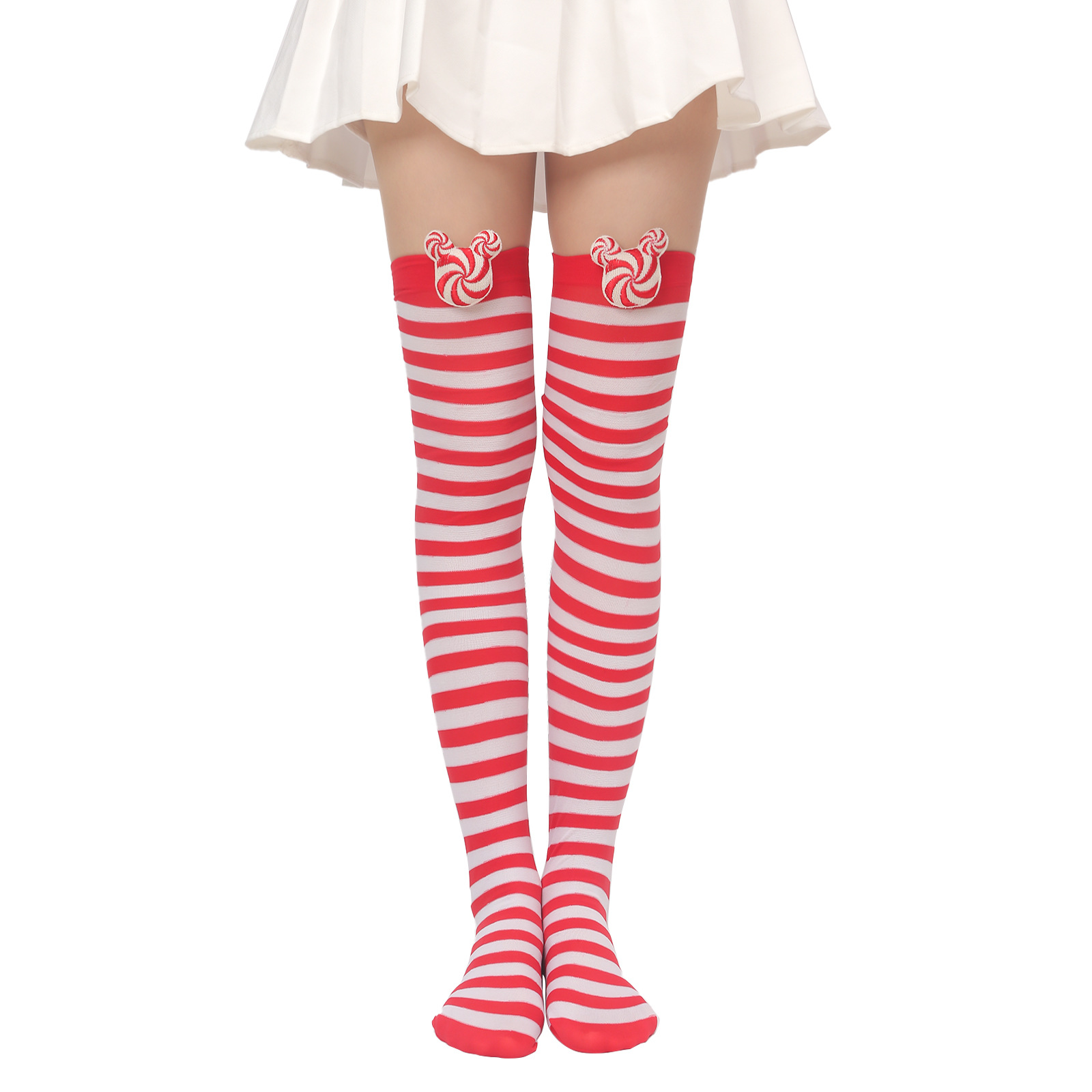 Irish Saint Thigh High Stockings Shamrock Striped Over Knee Sock